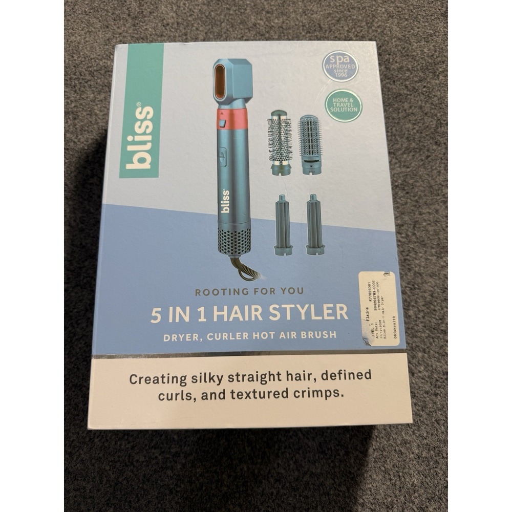 Bliss 5 In 1 Hair Dryer Styler Blue In Box